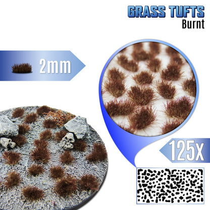 Burnt Grass Tufts GSW - tufty 2mm Spalona Trawa kępki na podstawce - Greenstuff World