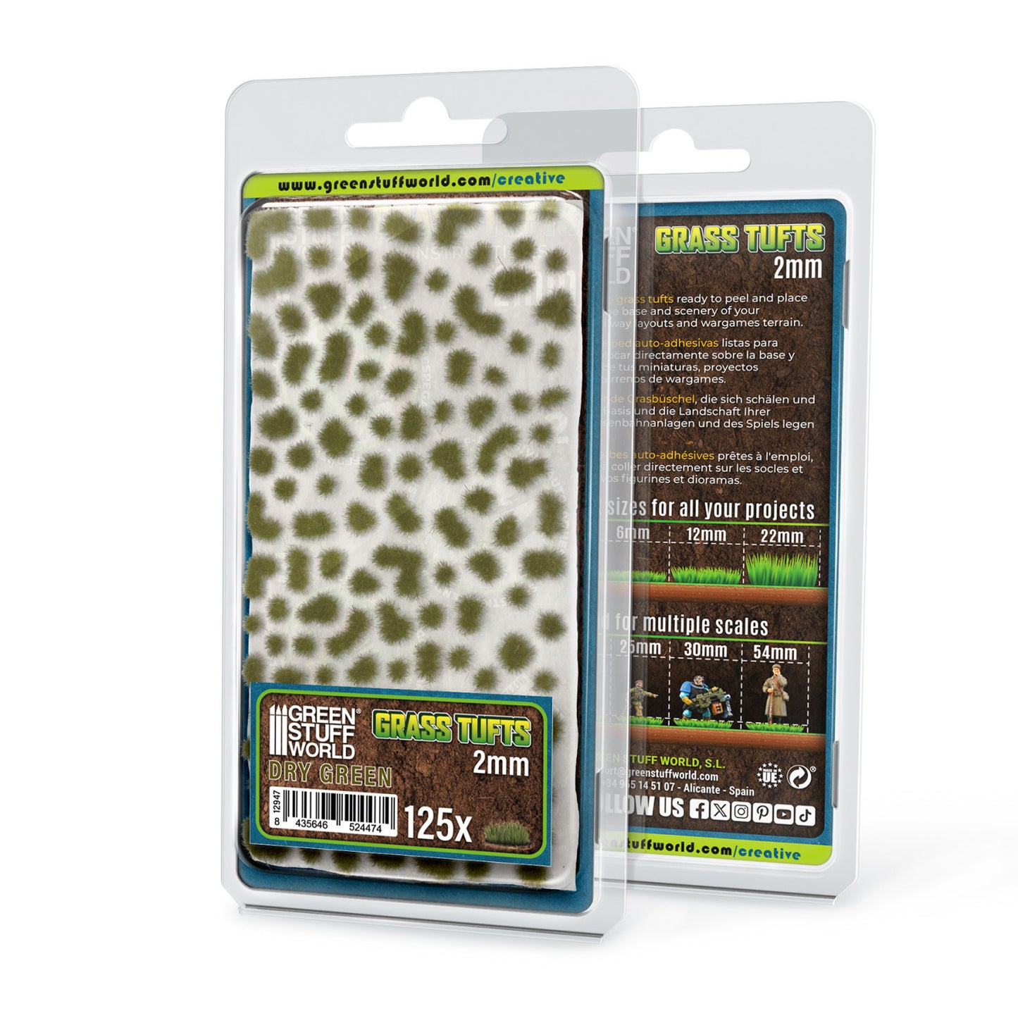 Dry Green Grass Tufts GSW - tufty 2mm Sucha Zieleń do podstawek miniatur - Greenstuff World