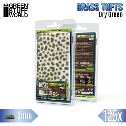Dry Green Grass Tufts GSW - tufty 2mm Sucha Zieleń opakowanie blister - Greenstuff World