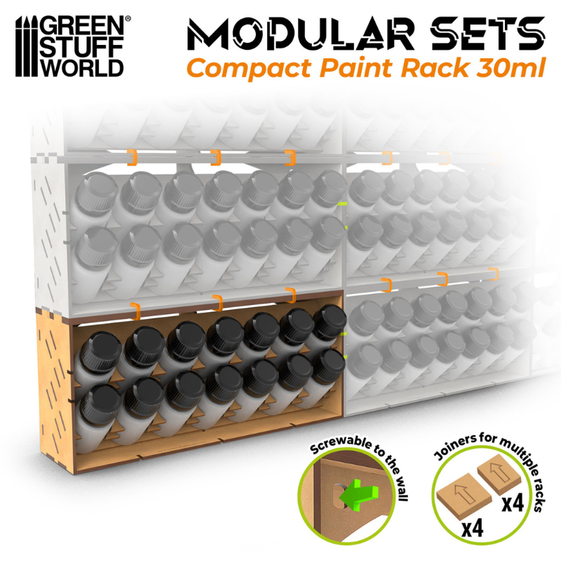 Modular Paint Rack COMPACT GSW - system modułowy z łącznikami, rozbudowa pozioma i pionowa
