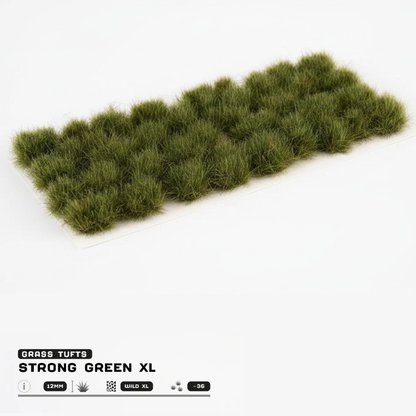 Strong Green XL Gamers Grass - tufty 12mm arkusz Wild XL 36 sztuk - Gamers Grass