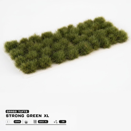 Strong Green XL Gamers Grass - tufty 12mm arkusz Wild XL 36 sztuk - Gamers Grass