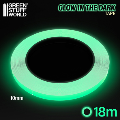 Glow in the Dark Tape 10mm 18m Green Stuff World – rolka taśmy świecącej zielono w ciemności, szerokość 10mm
