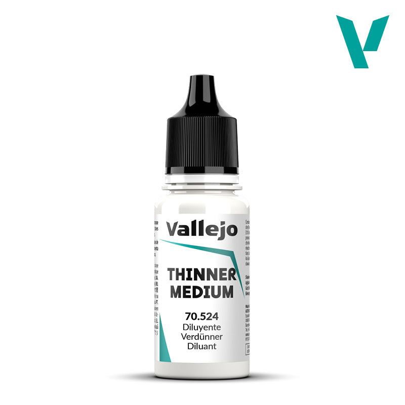 Vallejo Thinner Medium 70.524 - rozcieńczalnik akrylowy 18ml do rozrzedzania farb do malowania figurek i miniatur - Vallejo