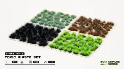 Toxic Waste Set Special Tufts Gamers Grass - tufty wild 6mm arkusz cztery toksyczne kolory kompletny zestaw - Gamers Grass