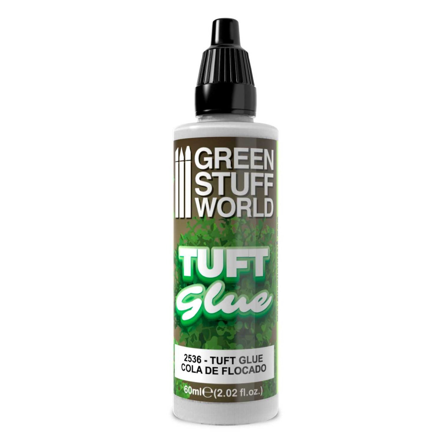 Tuft Glue 60ml 2536 - butelka kleju do tufts Green Stuff World, widok z przodu
