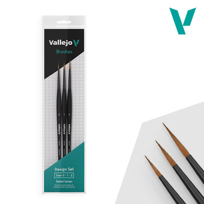 Vallejo Design Set B01991 - zestaw 3 pędzli okrągłych rozmiar 0 1 2 w opakowaniu - Pro Modeler Vallejo