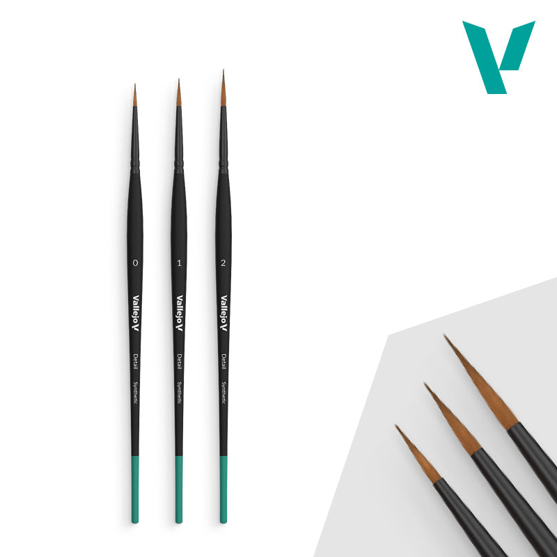 Vallejo Design Set B01991 - 3 pędzle okrągłe rozmiar 0 1 2 do malowania figurek i modeli - Pro Modeler Vallejo

