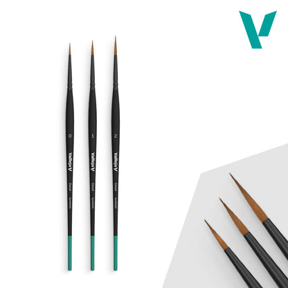 Vallejo Design Set B01991 - 3 pędzle okrągłe rozmiar 0 1 2 do malowania figurek i modeli - Pro Modeler Vallejo

