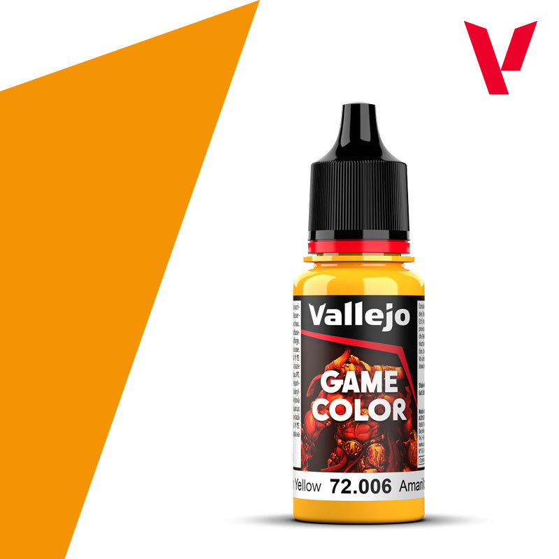 Vallejo Game Color Sun Yellow 72.006 - ciepłożółta farba akrylowa 18ml do malowania figurek fantasy - Vallejo