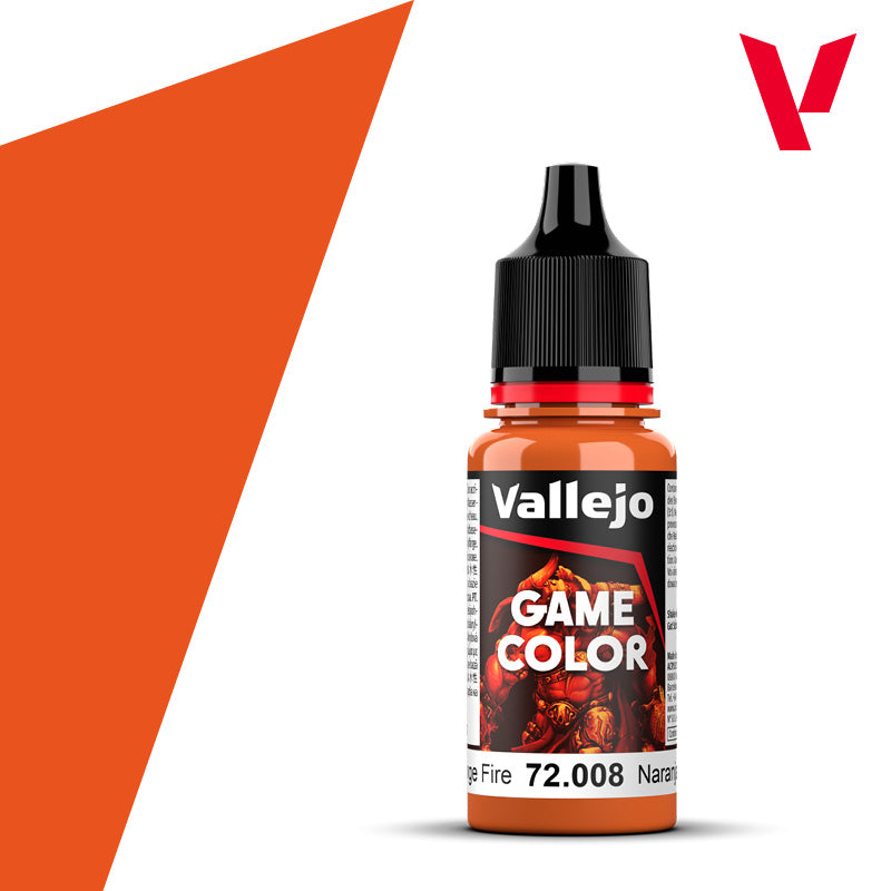 Vallejo Game Color Orange Fire 72.008 - intensywnie pomarańczowa farba akrylowa 18ml do malowania figurek fantasy - Vallejo