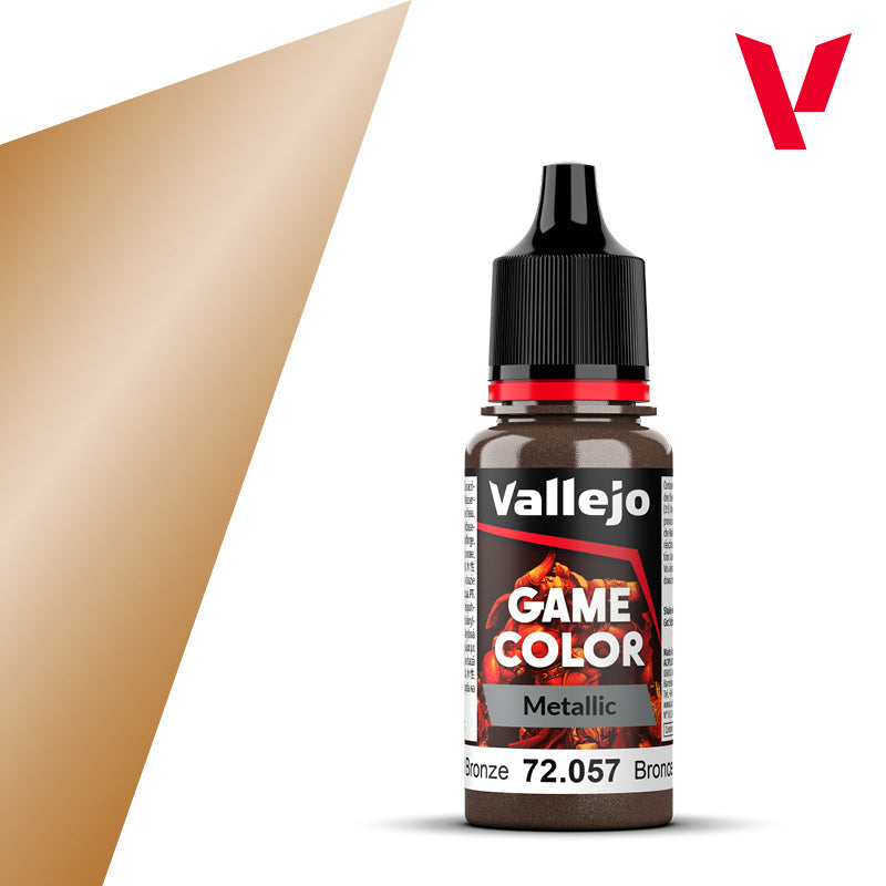 Vallejo Game Color Metallic Bright Bronze 72.057 - błyszcząca brązowa metaliczna farba akrylowa 18ml do malowania figurek fantasy - Vallejo