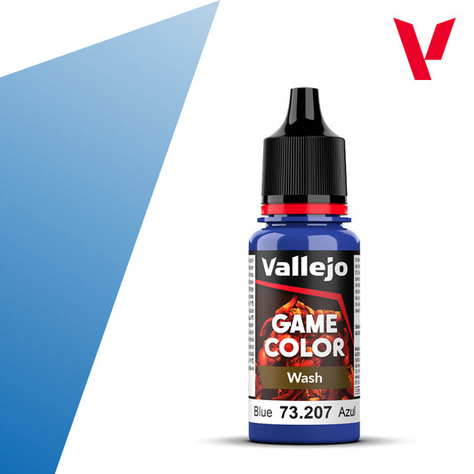 Vallejo Game Color Wash Blue 73.207 - niebieski wash akrylowy 18ml do cieniowania niebieskich figurek i miniatur fantasy - Vallejo