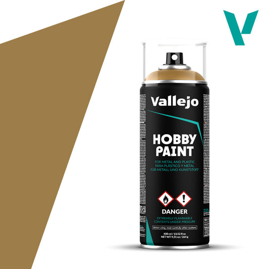 `Vallejo Hobby Paint Desert Yellow 28.015 - ciepła żółto-piaskowa farba w sprayu 400ml do malowania figurek i modeli z plastiku i metalu - Vallejo`
