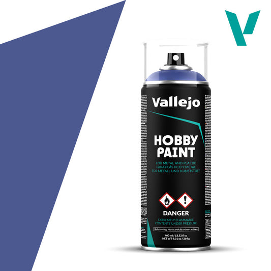 `Vallejo Hobby Paint Ultramarine Blue 28.017 - głęboka ultramarynowa niebieska farba w sprayu 400ml do malowania figurek i modeli z plastiku i metalu - Vallejo`