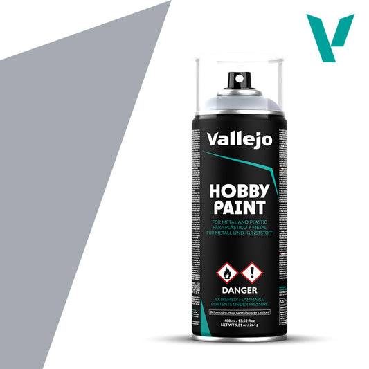 Silver (28.021) Vallejo Hobby Paint - metaliczna farba w sprayu 400ml do figurek i miniatur - Vallejo