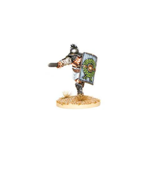 Myrmillo Gladiator Hail Caesar 28mm - figurka gladiatora z mieczem i tarczą widok z boku, WGH-IR-75