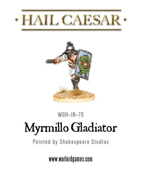 Myrmillo Gladiator Hail Caesar 28mm - figurka gladiatora pudełko produktu widok z przodu, WGH-IR-75