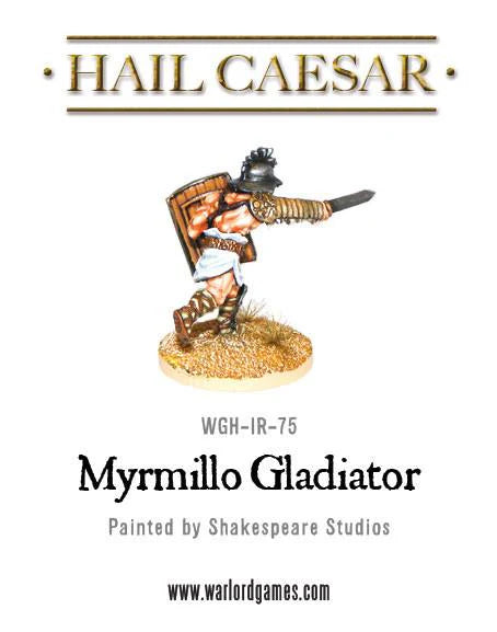 Myrmillo Gladiator Hail Caesar 28mm - figurka gladiatora pudełko produktu widok z boku lewego, WGH-IR-75