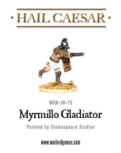 Myrmillo Gladiator Hail Caesar 28mm - figurka gladiatora pudełko produktu widok z tyłu, WGH-IR-75