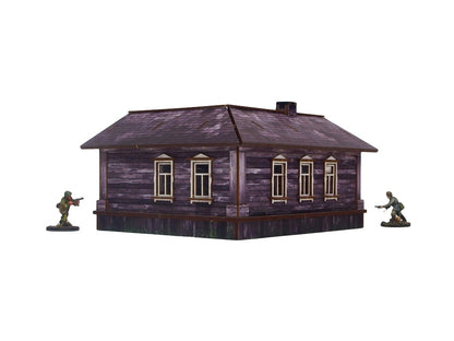 Ostfront Village Maria's House – widok boczny na ścianę z dwoma oknami, 28mm Bolt Action Micro Art Studio
