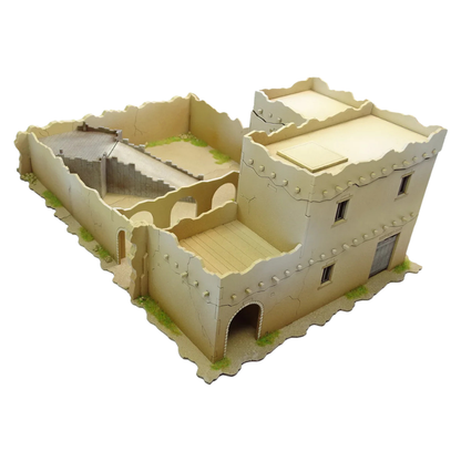 Alamo East Side Hospital A021 28mm MDF - Wschodni Szpital Alamo - surowy MDF widok z boku Sarissa Precision
