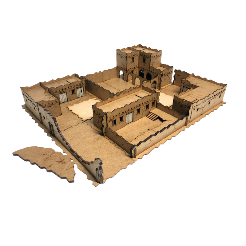 The Alamo Compound 2 A037 28mm MDF - Compound Alamo 2 - złożony układ 500x400mm widok z góry Sarissa Precision
