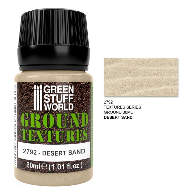 Green Stuff World Ground Textures Desert Sand 30ml – widok ogólny słoiczka akrylowej pasty teksturowej do podstawek figurek tabletop i dioram
