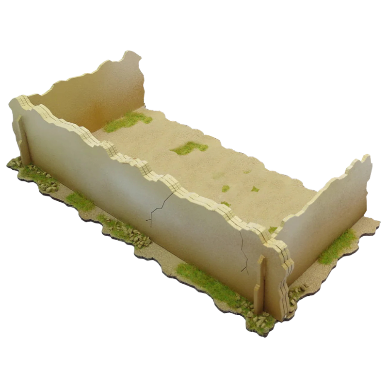 Middle Eastern Compound Wall Q055 28mm MDF - Mur Compound Bliski Wschód - render 3D widok z boku Sarissa Precision
