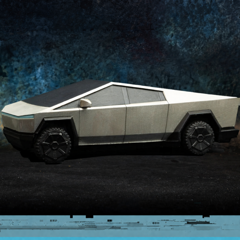 The Edison Spectre Miniatures – elektryczny pickup futurystyczny żywica 1/50 widok z boku, srebrny
