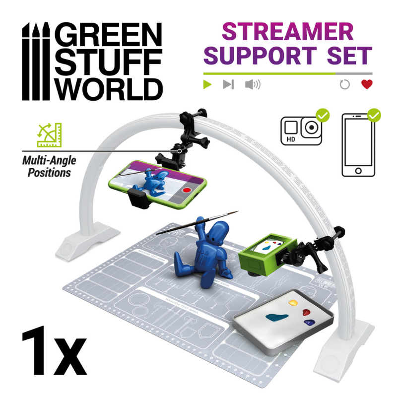 Streamer Support Set for Arch LED Lamp - Green Stuff World - uchwyt na smartfon zamontowany na lampie łukowej Arch