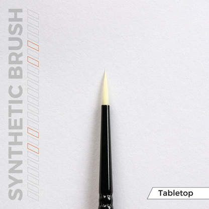 AK Interactive AKB102 Tabletop Synthetic Brushes Set – pędzel syntetyczny okrągły, widok boczny na białym tle