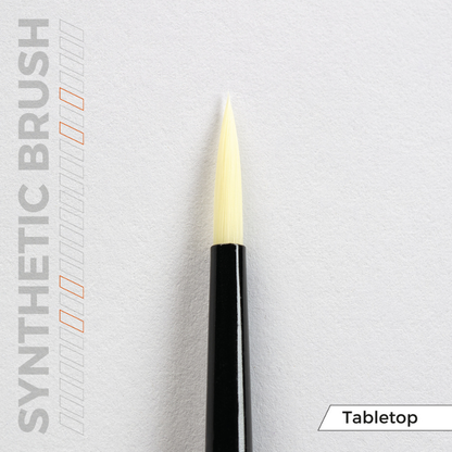 K Interactive AKB102 Tabletop Synthetic Brushes Set – zbliżenie na włosie pędzla syntetycznego, końcówka okrągła