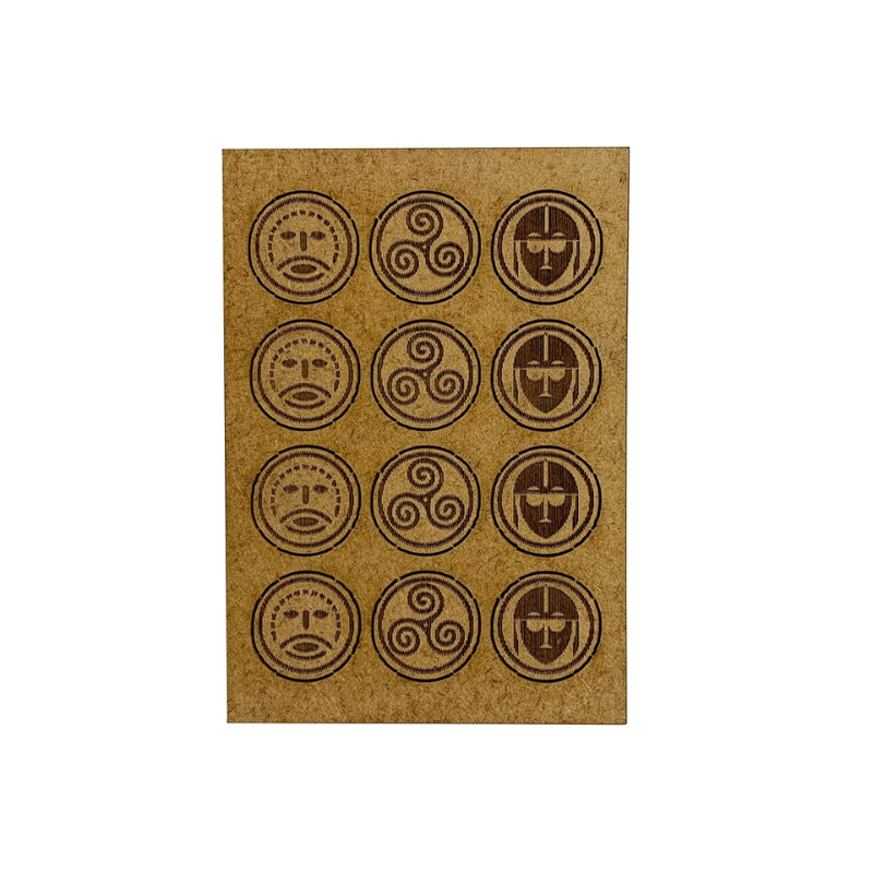 Fatigue Counter Set Anglo-Danish / Saxons SAG006M2 – 12 żetonów zmęczenia MDF 20mm do gry Saga Sarissa Precision
