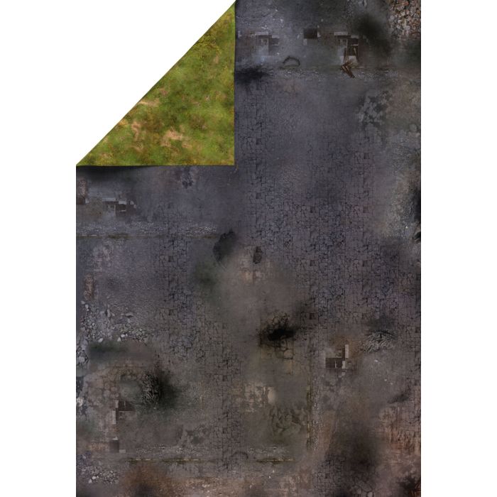 Zrujnowane Miasto PLAYMATY – dwustronna mata lateksowa 183x122 cm do gier figurkowych Bolt Action Warhammer 40K
